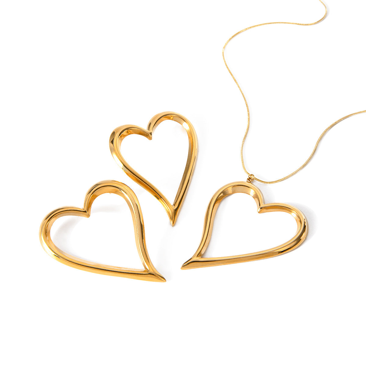 Title optimization:
"Stunning Twisted Heart Line Earrings with 18K Gold Plating and Stainless Steel Construction"